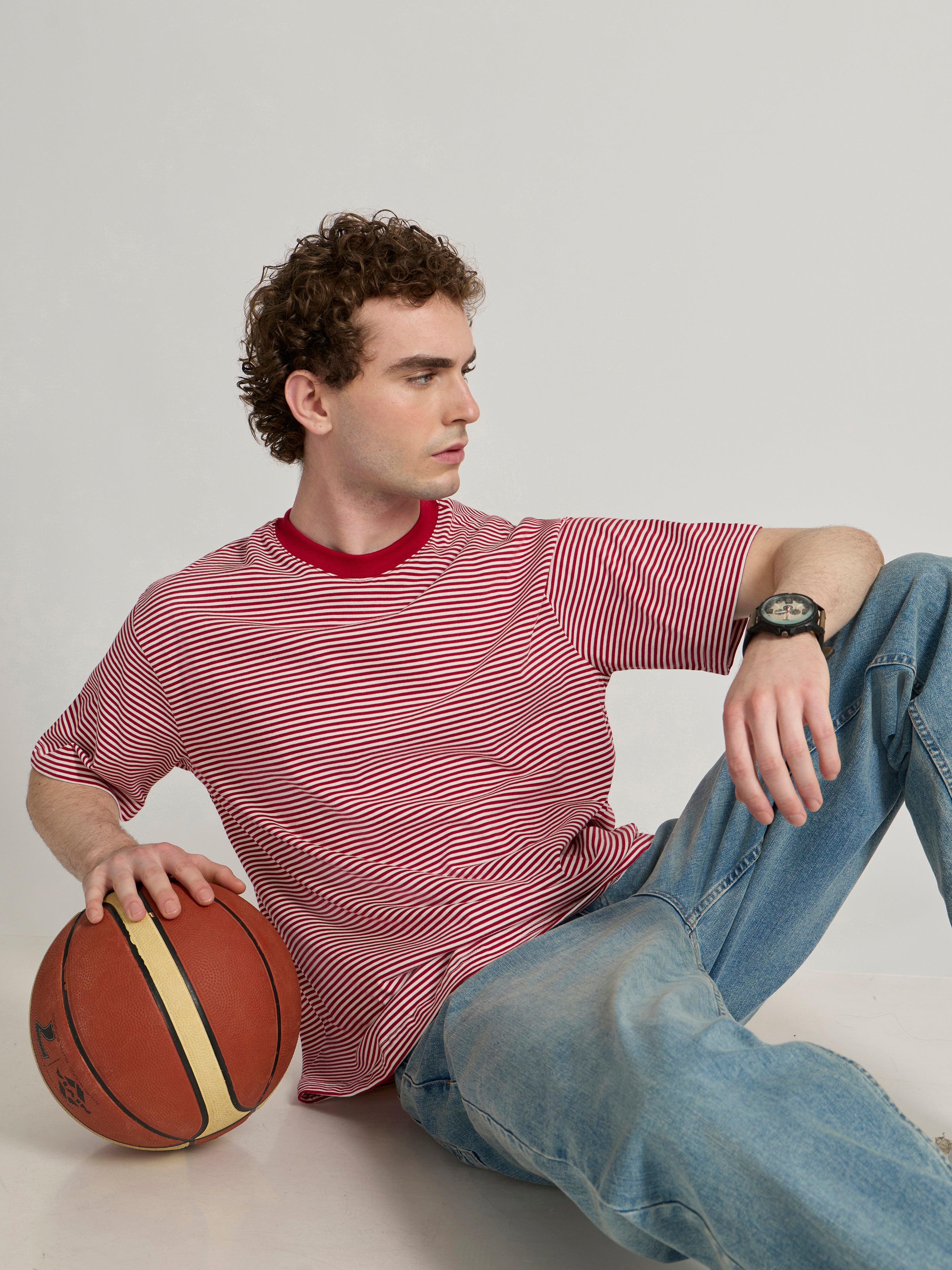 Ionathan - Striped Crew T-Shirt - Pink