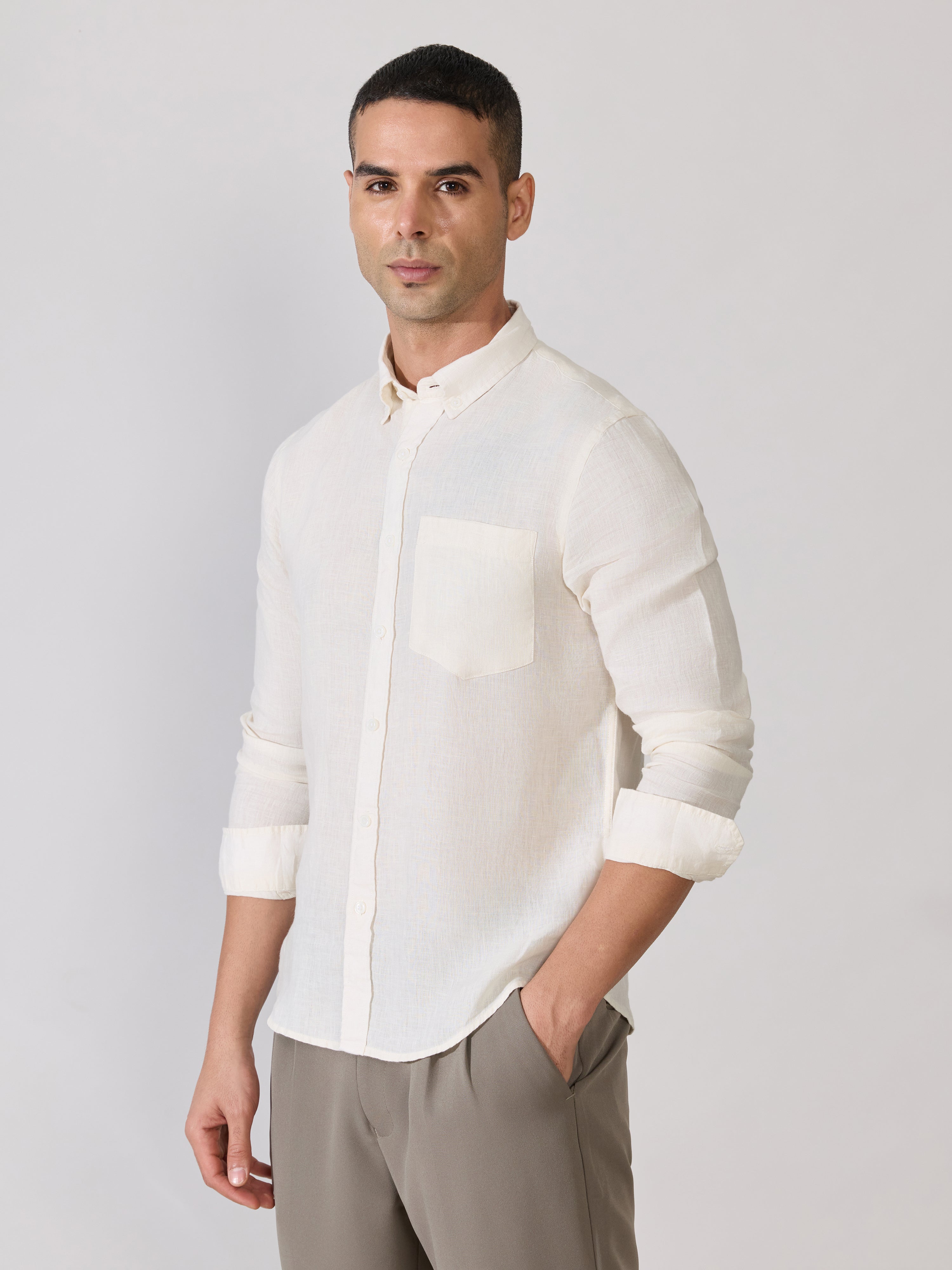 Erta - Relaxed Linen Shirt - Cream
