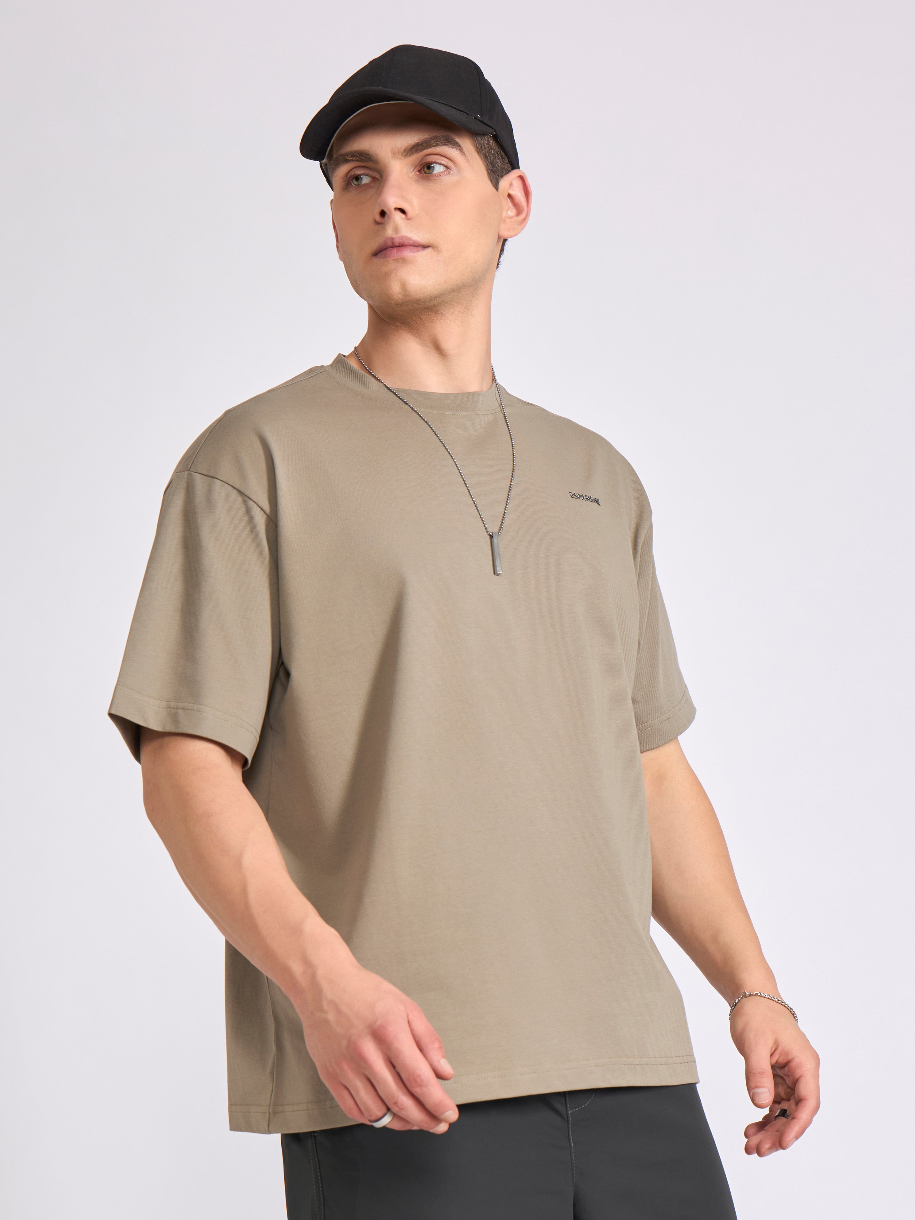 Tibald - Oversized Round neck T Shirt  - Sage Green