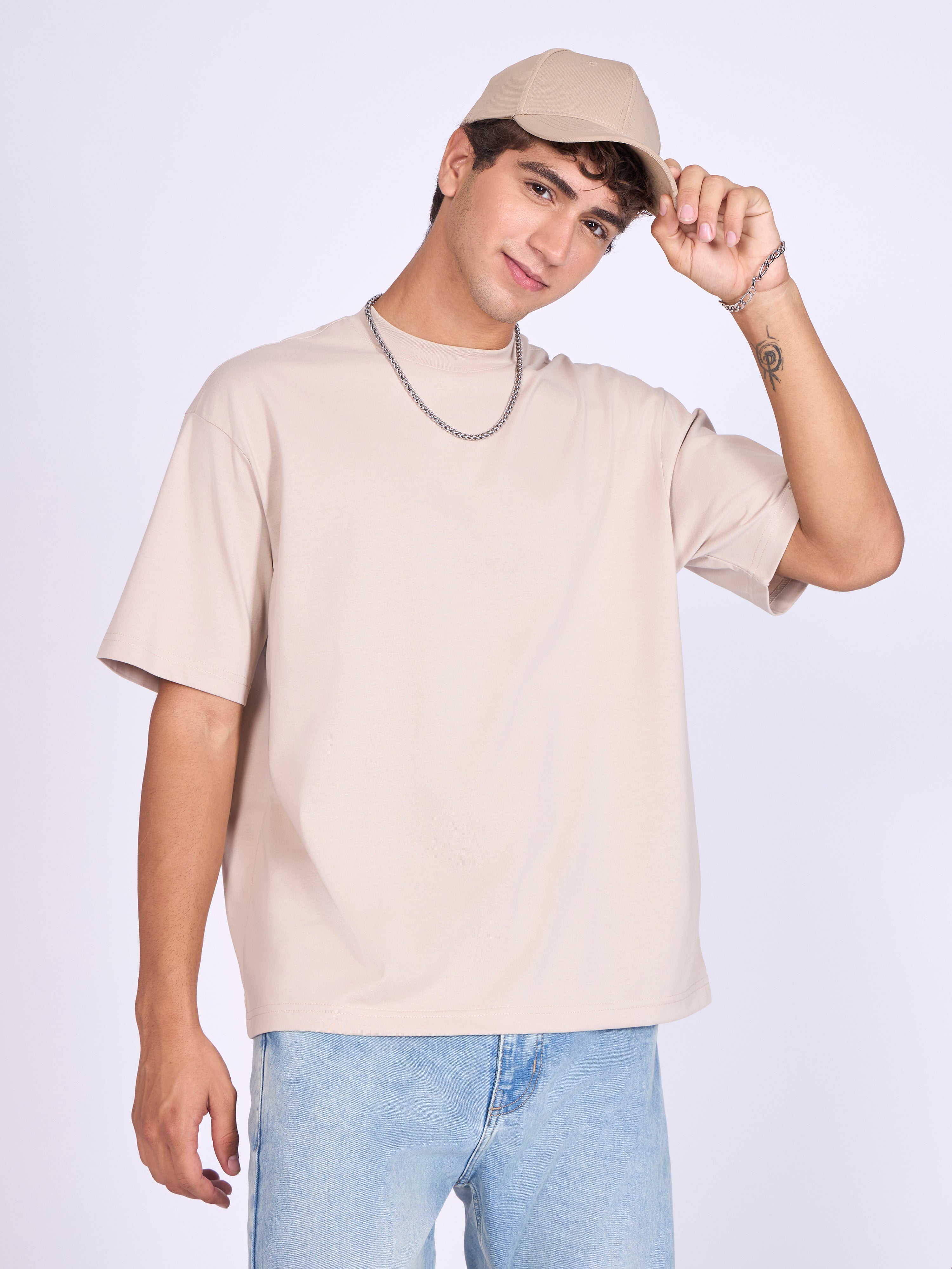 Stirling - Loose Fit T-Shirt - Chalk