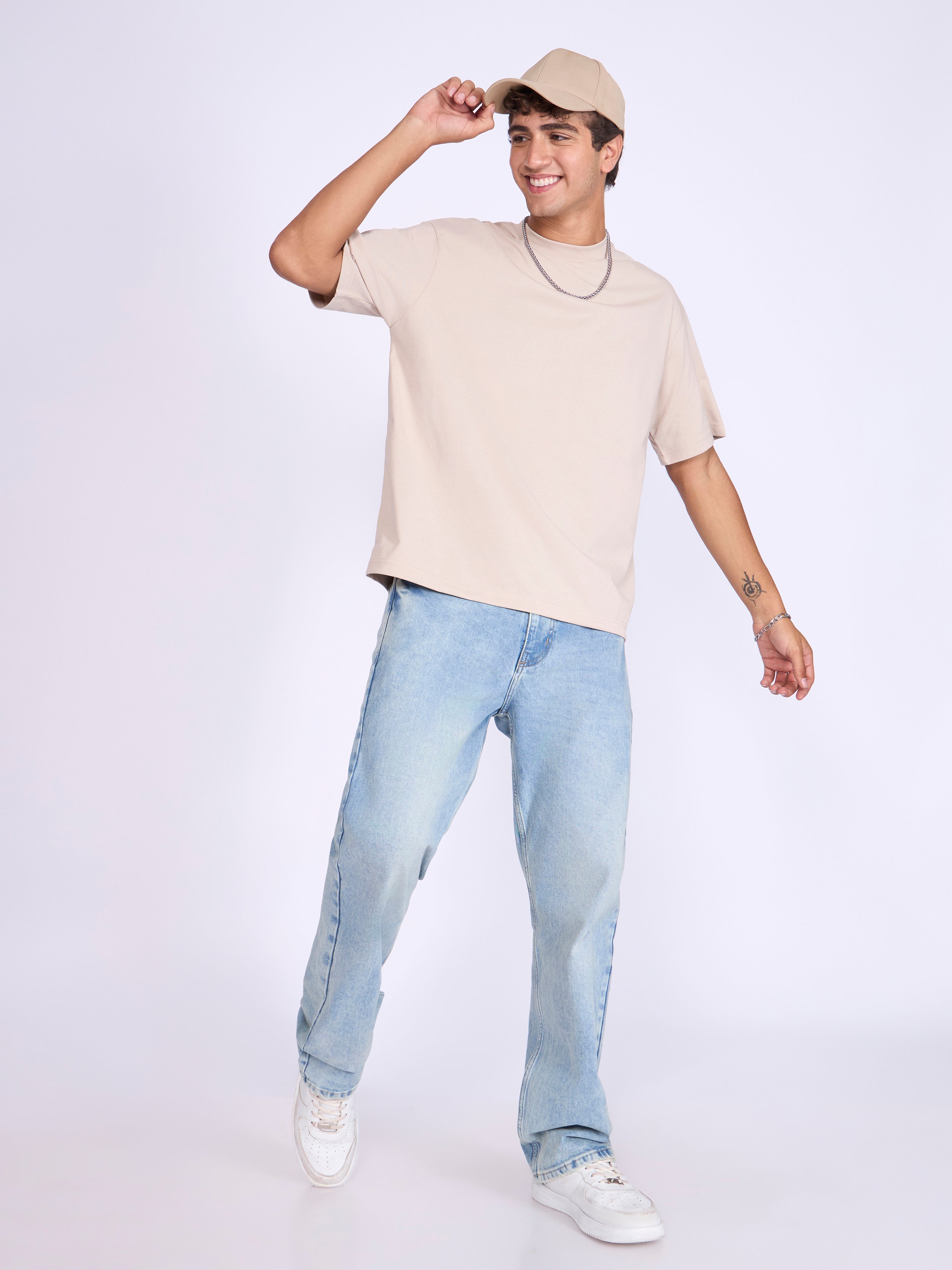 Stirling - Loose Fit T-Shirt - Chalk