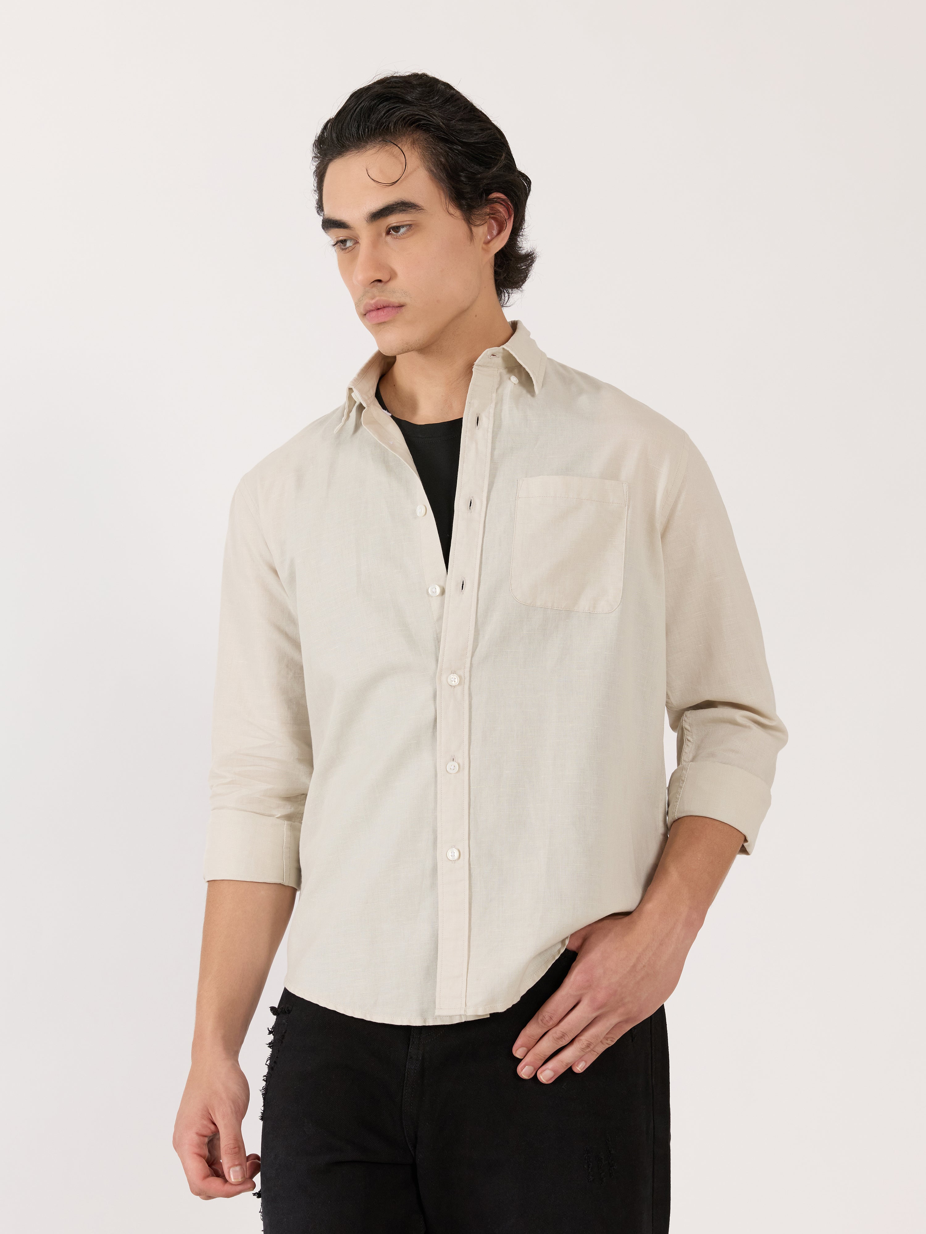 Taloko - Relaxed Linen Shirt - Cream