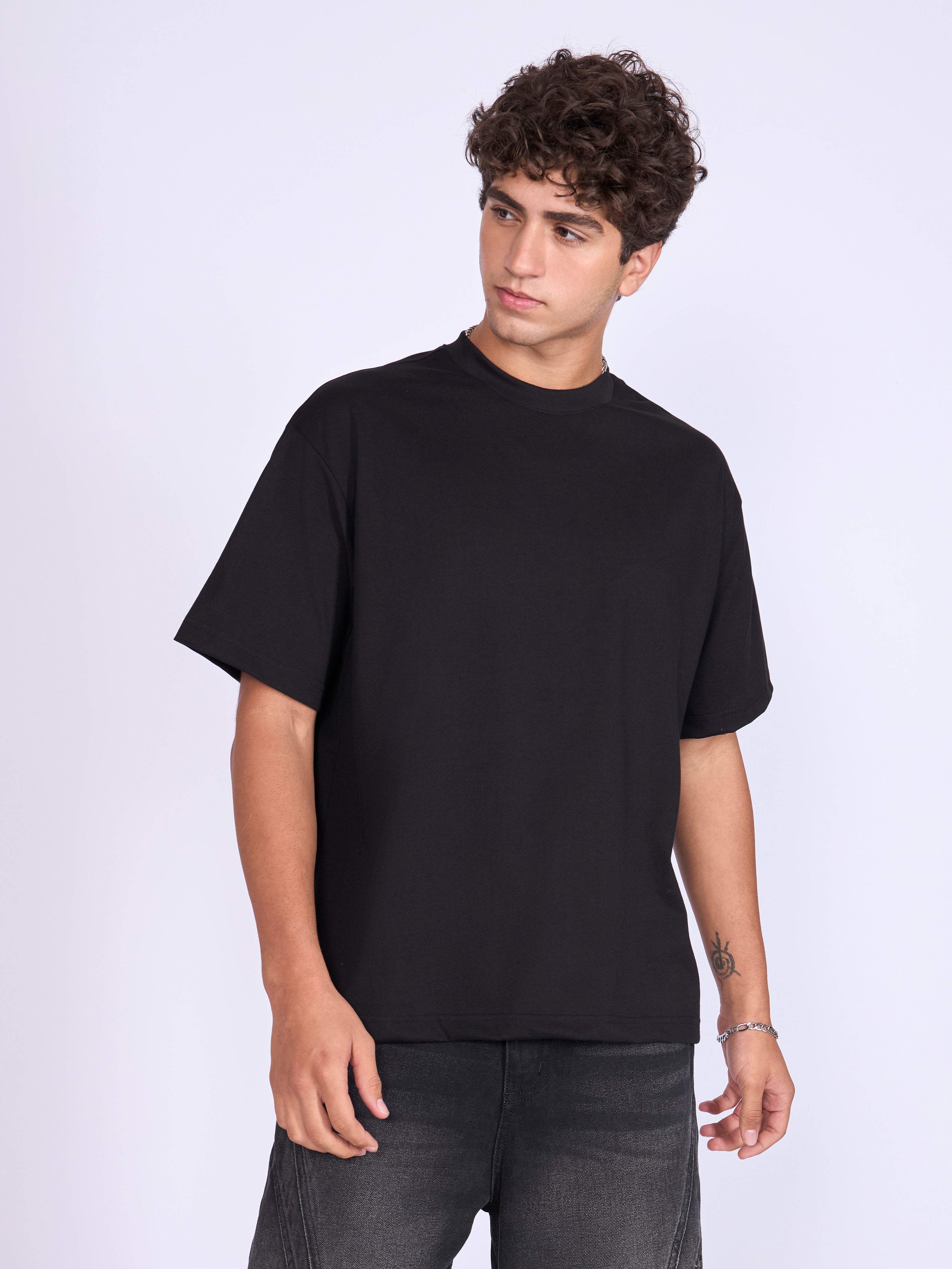 Ever - Baggy Plain T-Shirt - Black