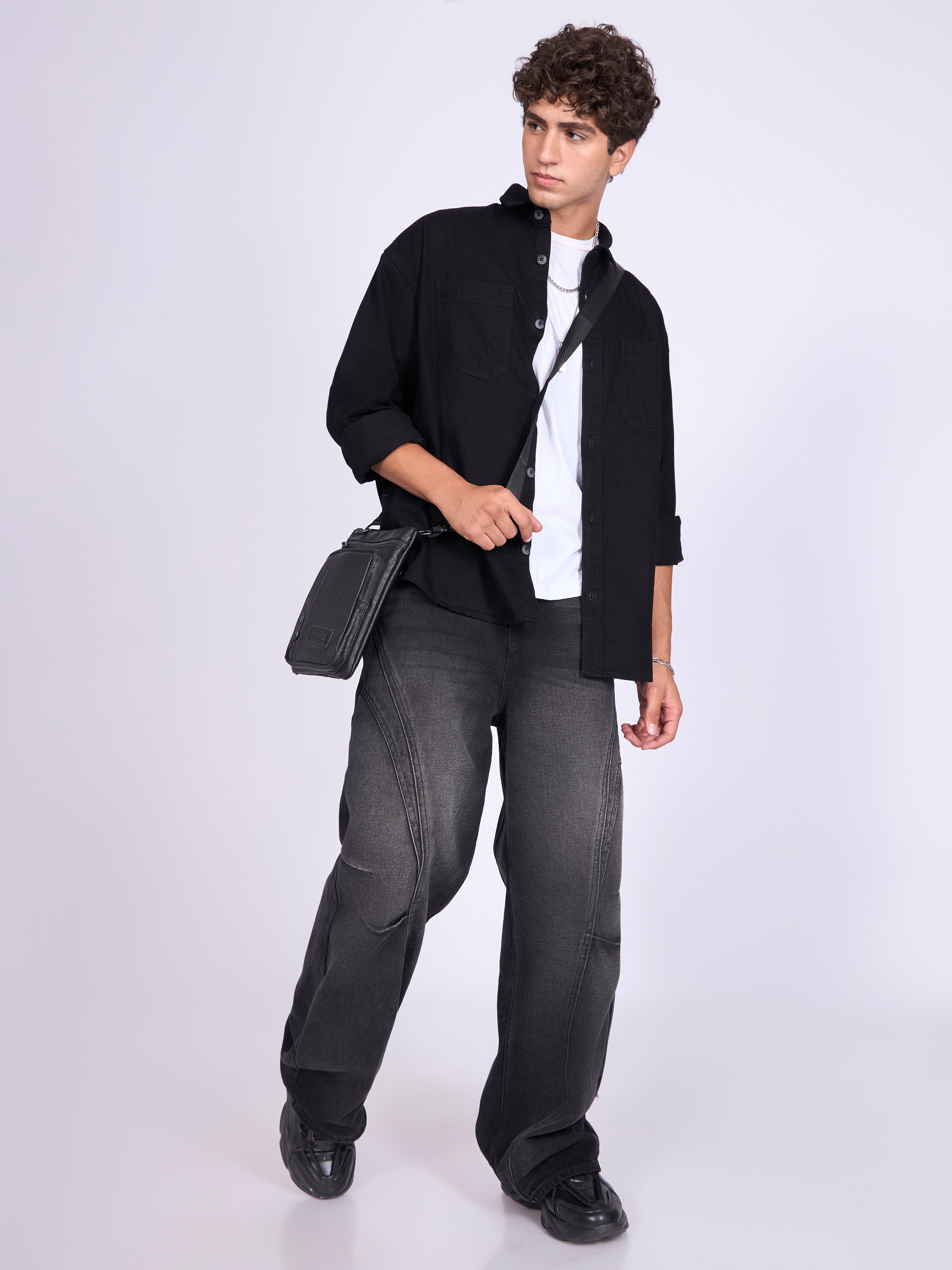 Whita - Denim Shirt - Jet Black