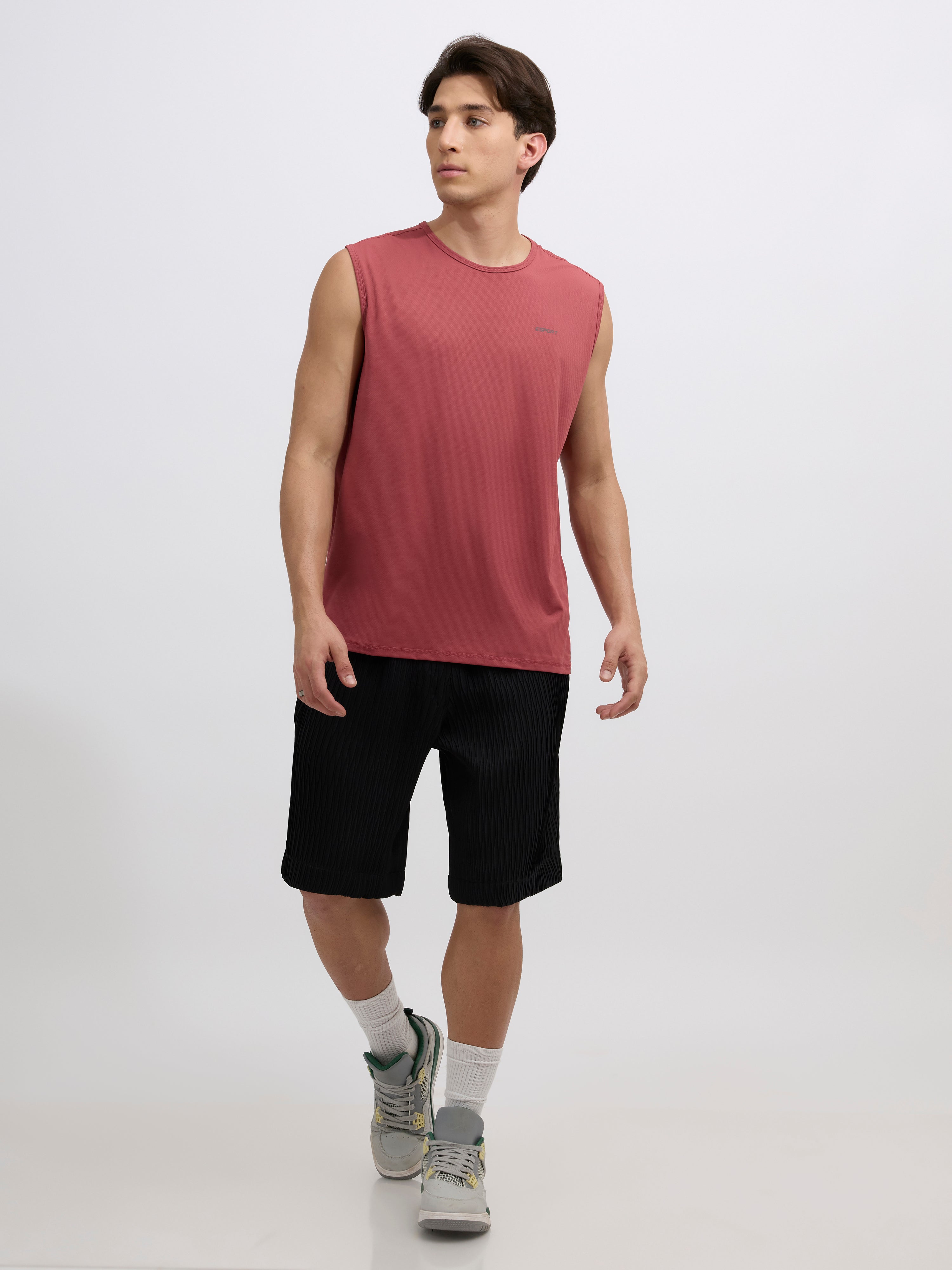 Presidio - Sleeveless Sports T-Shirt - Cranberry