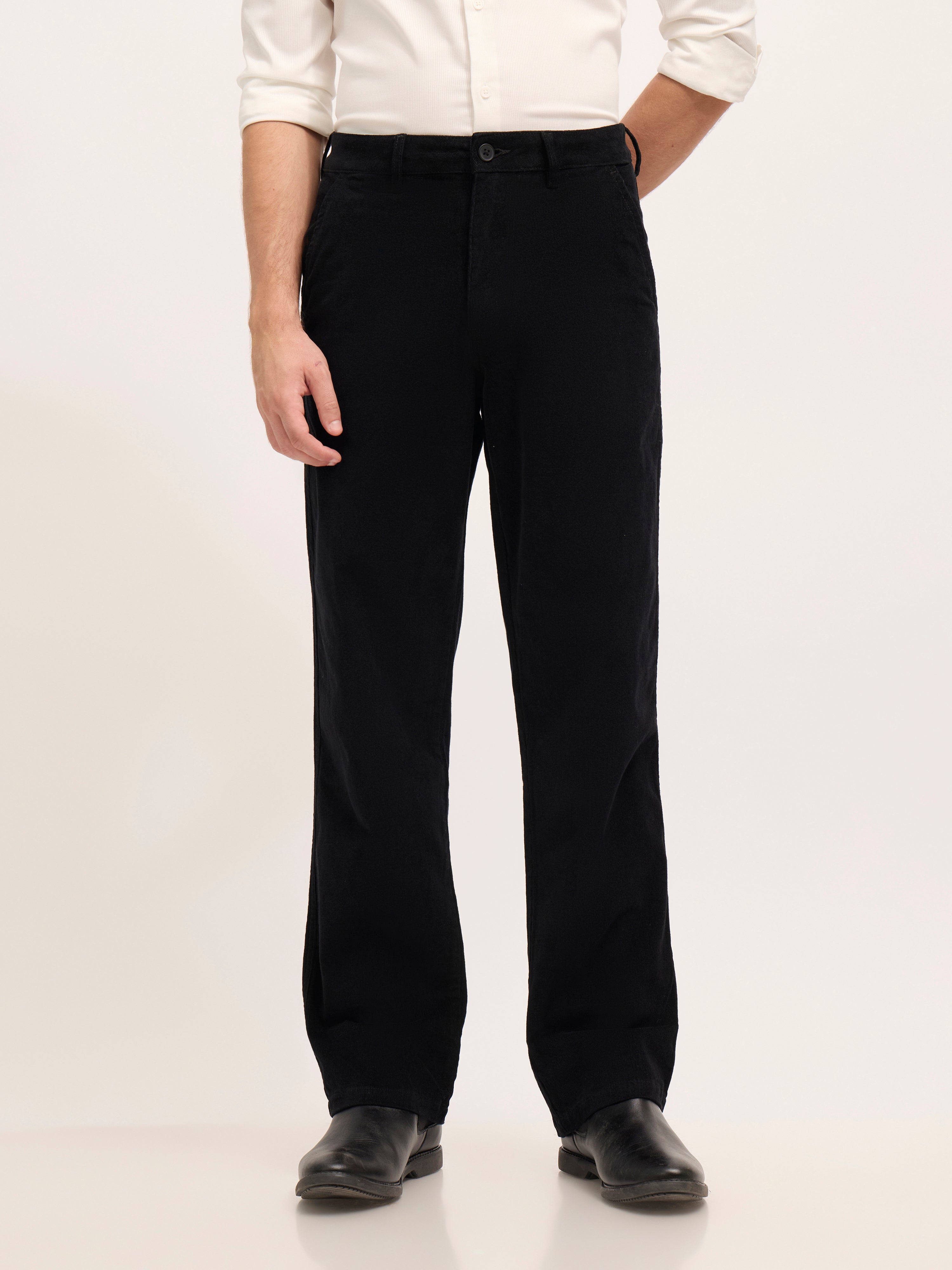Ellis - Comfort Fit Corduroy Pant - Black