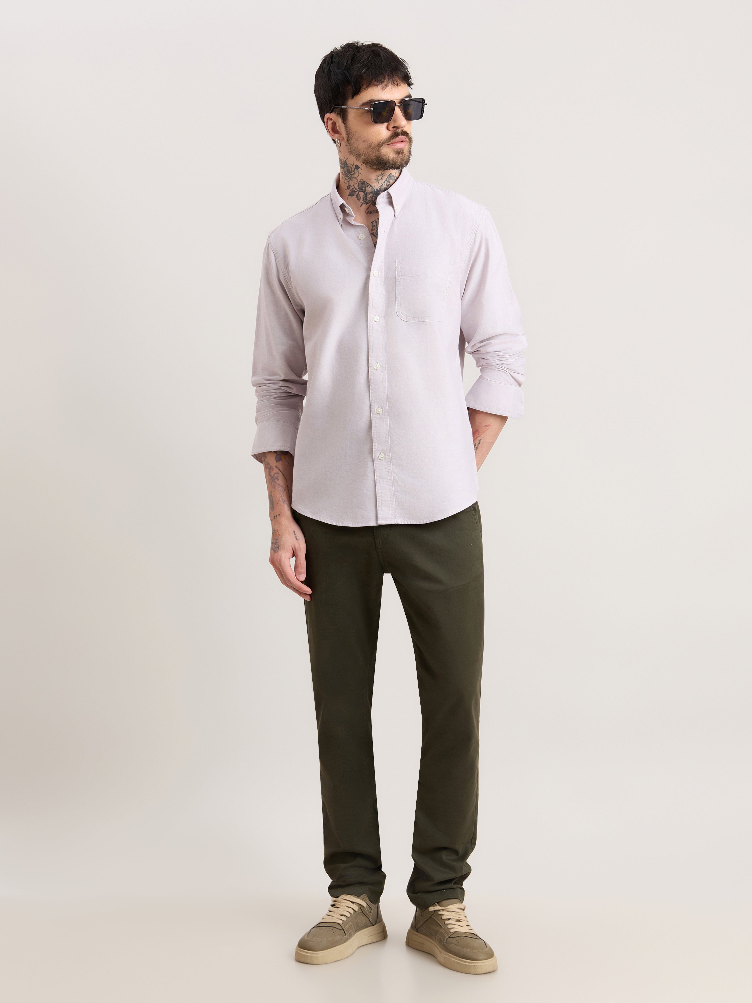 Zena - Relaxed Fit Oxford Shirt - Grey