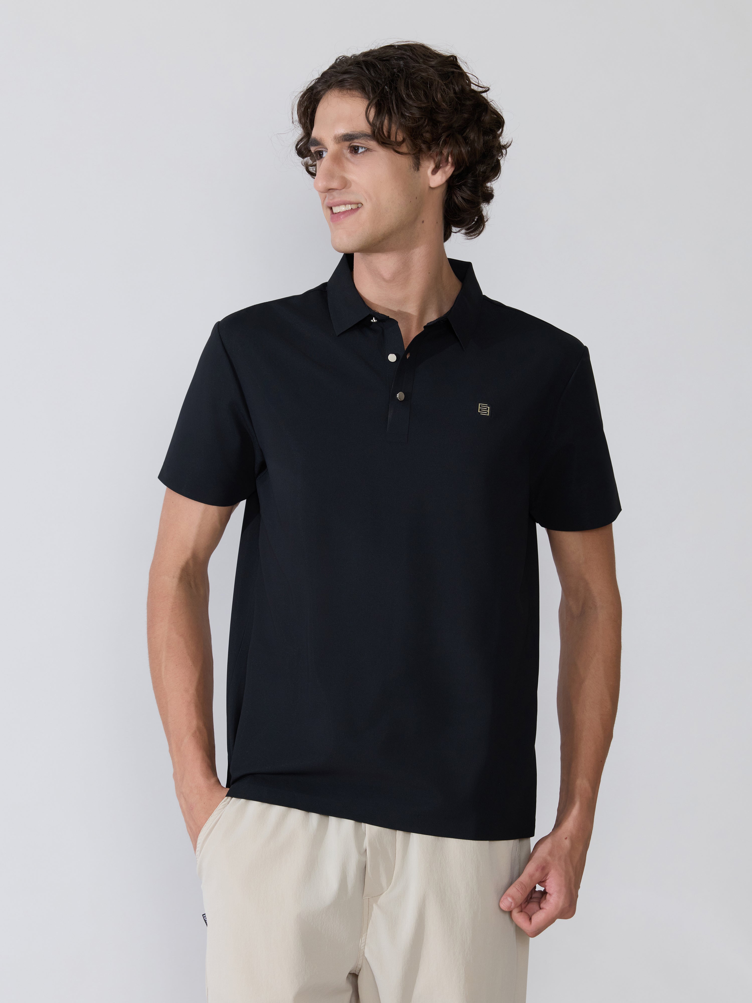 Zoltan - Regular Fit Polo T-Shirt - Black