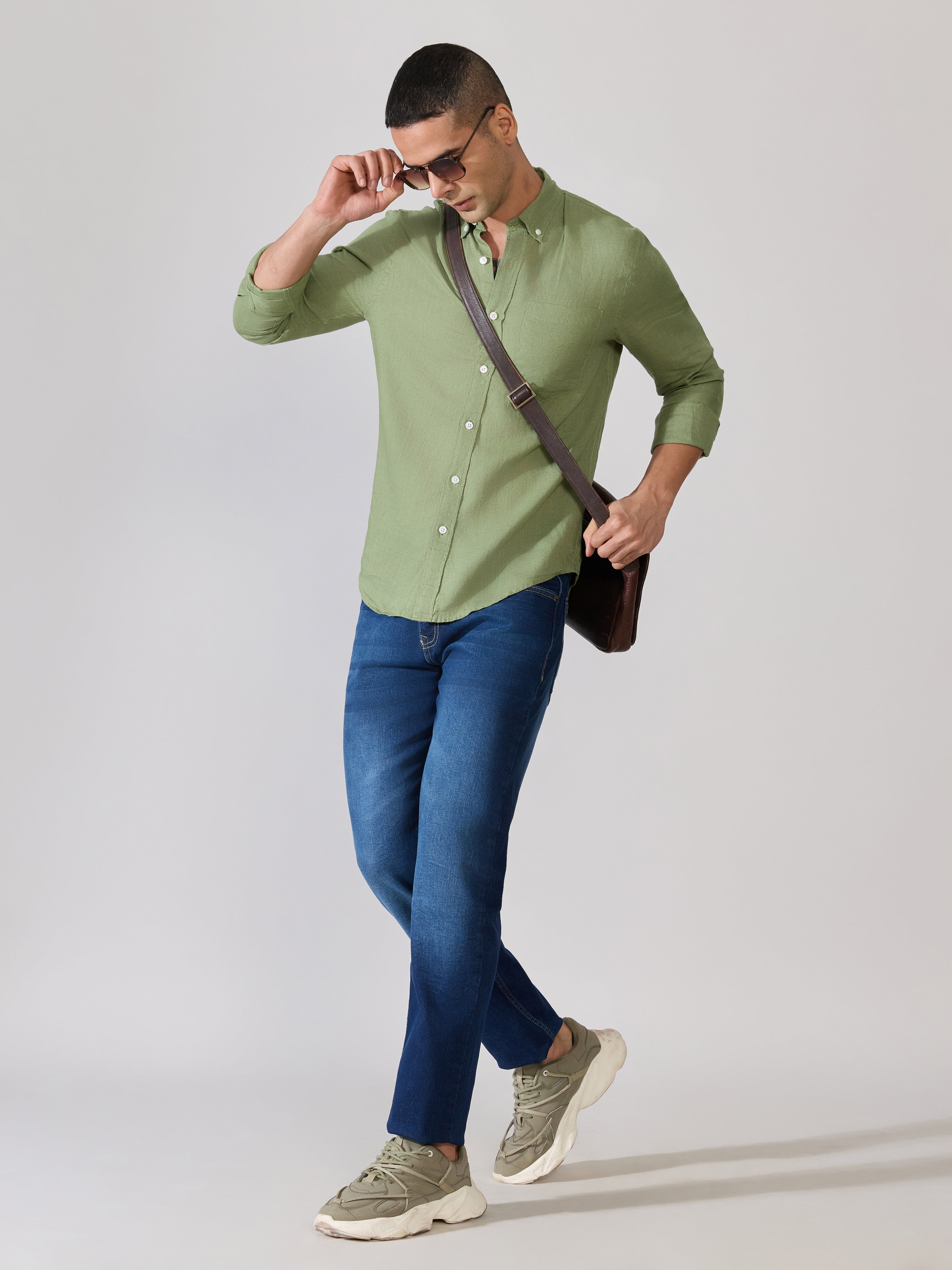 Erta - Relaxed Linen Shirt - Green