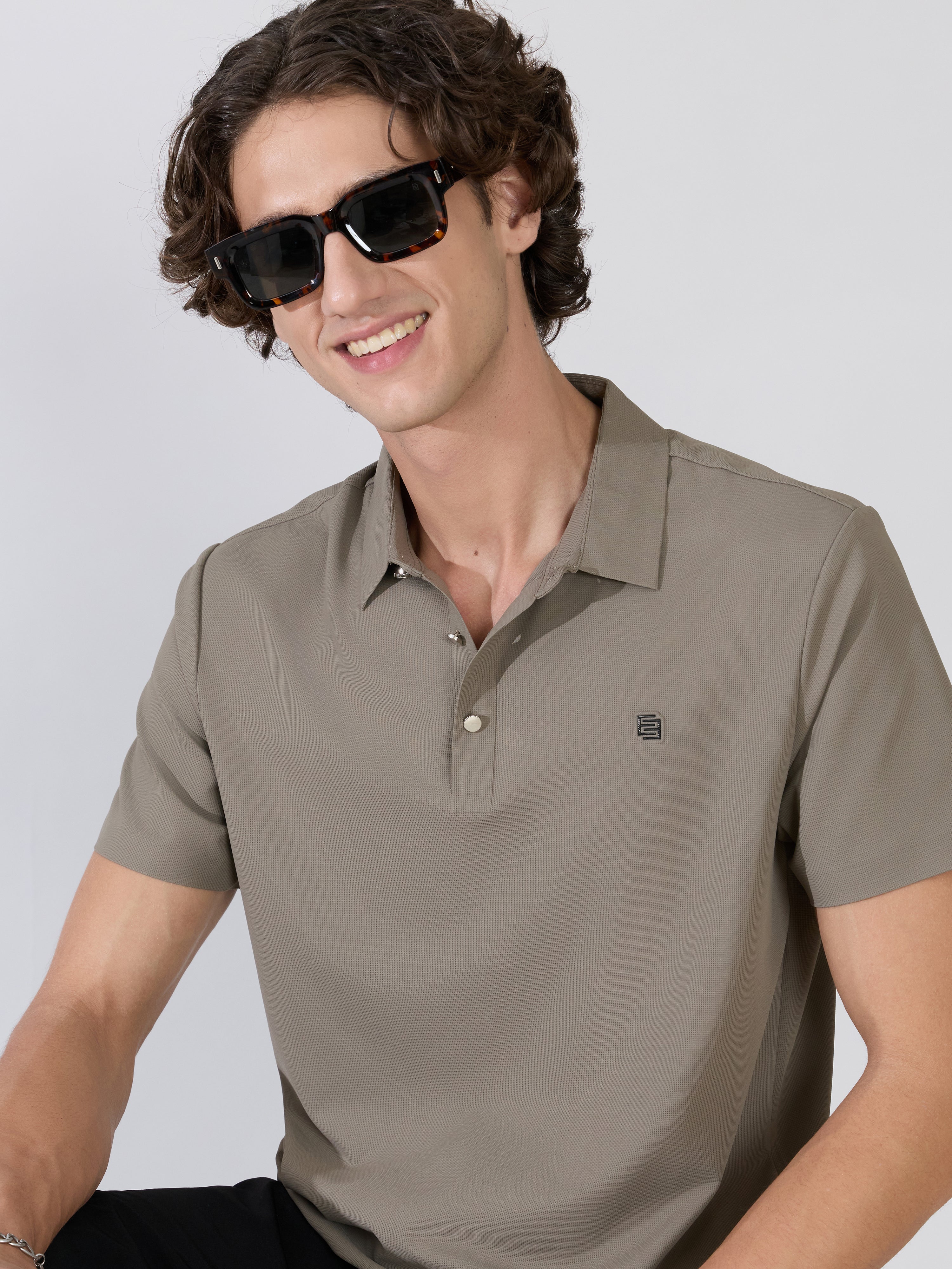 Zoltan - Regular Fit Polo T-Shirt - Moss Grey