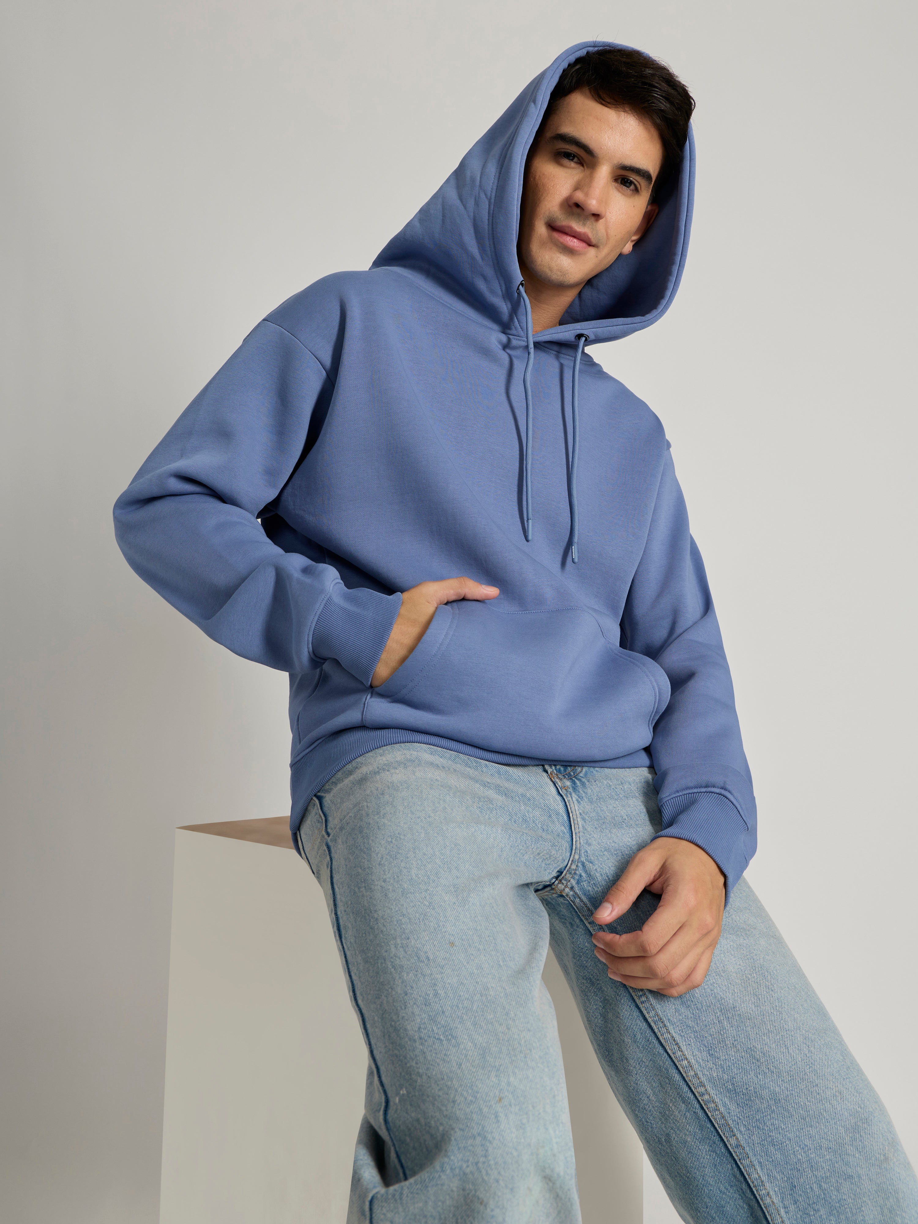 Leandris - Loose Fit Hoodie - Blue