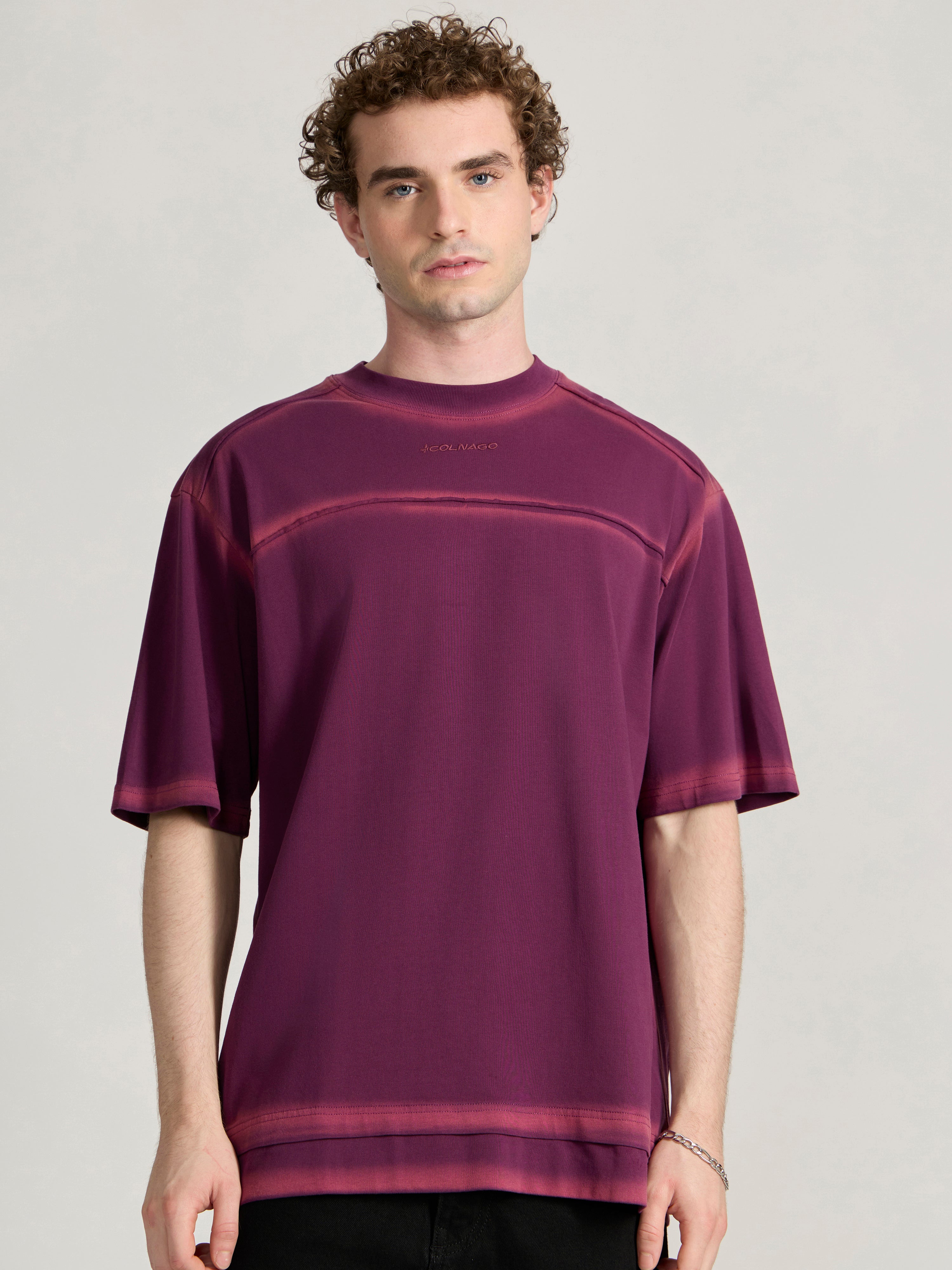 Lona - Fade Effect Baggy T-Shirt - Midnight Plum