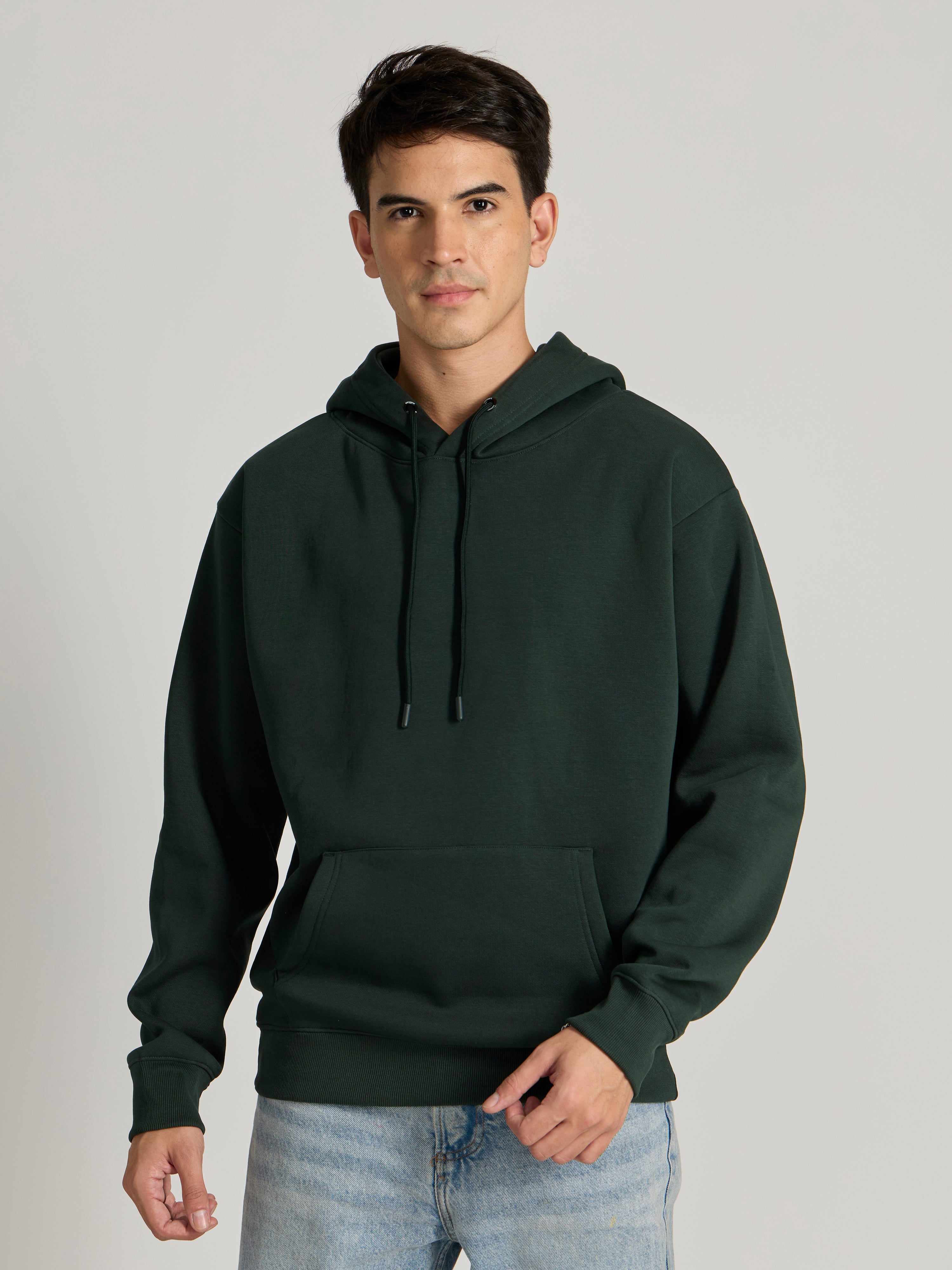 Leandris - Loose Fit Hoodie - Dark Green