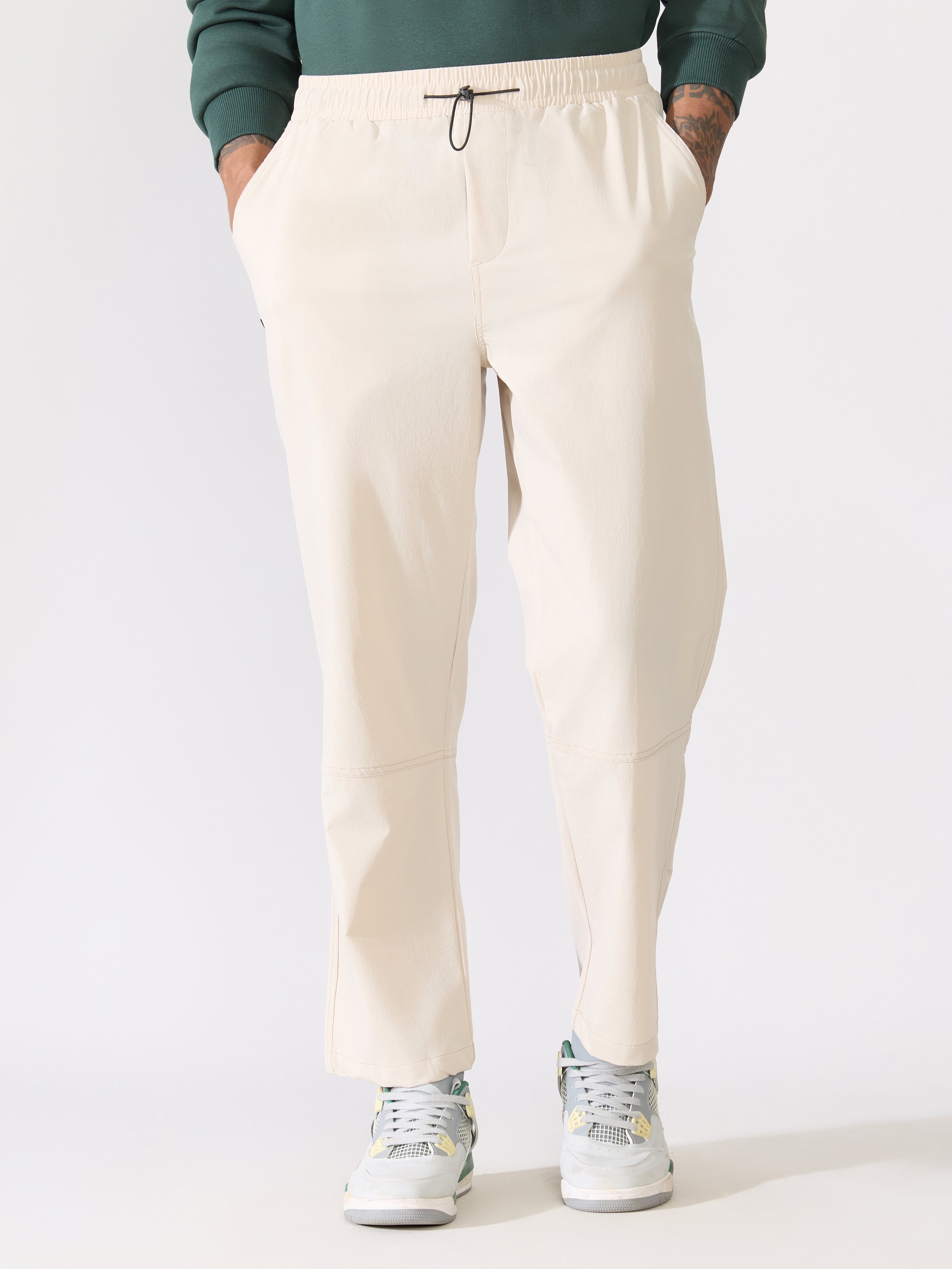 Zanto - Cream Regular Track Pant