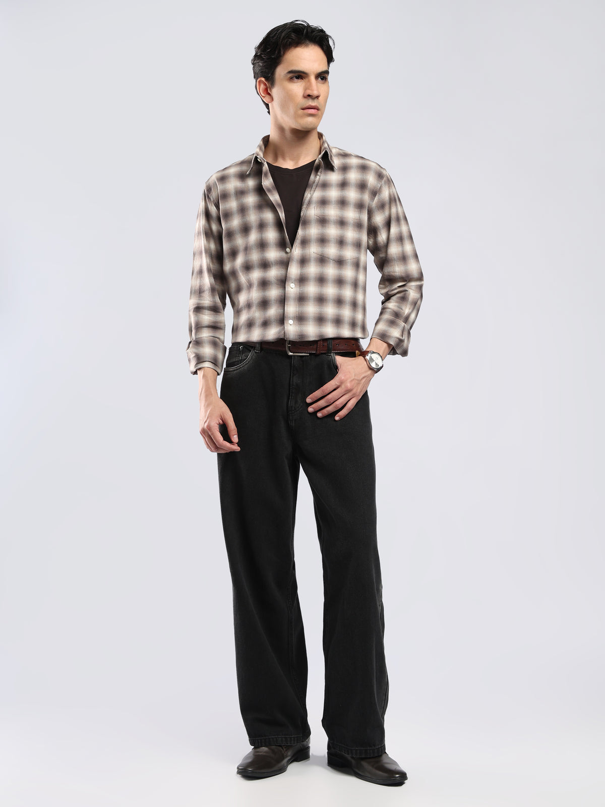 Lutana - Oxford Checks Shirt - Beige