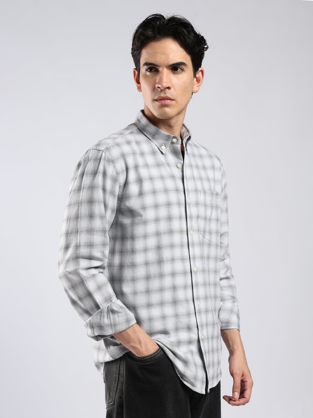 Lutana - Oxford Checks Shirt - Light Grey