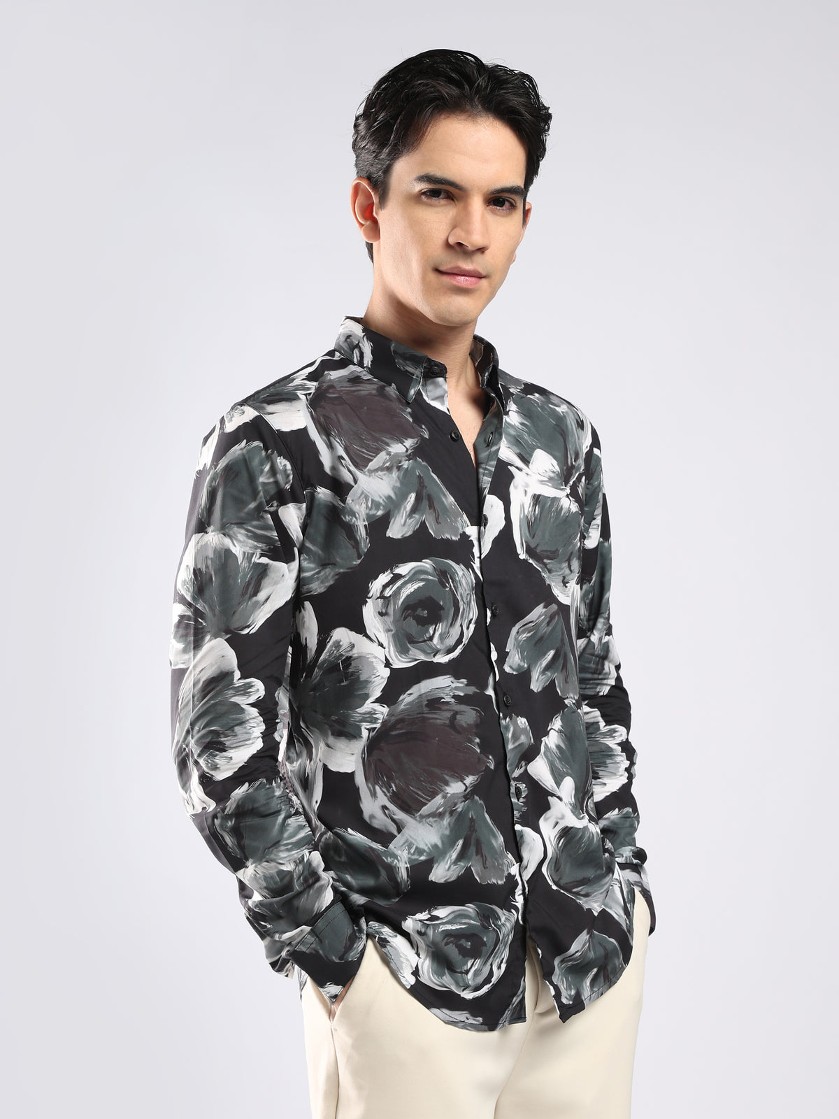 Auvomo - Digital Printed Shirt - Black