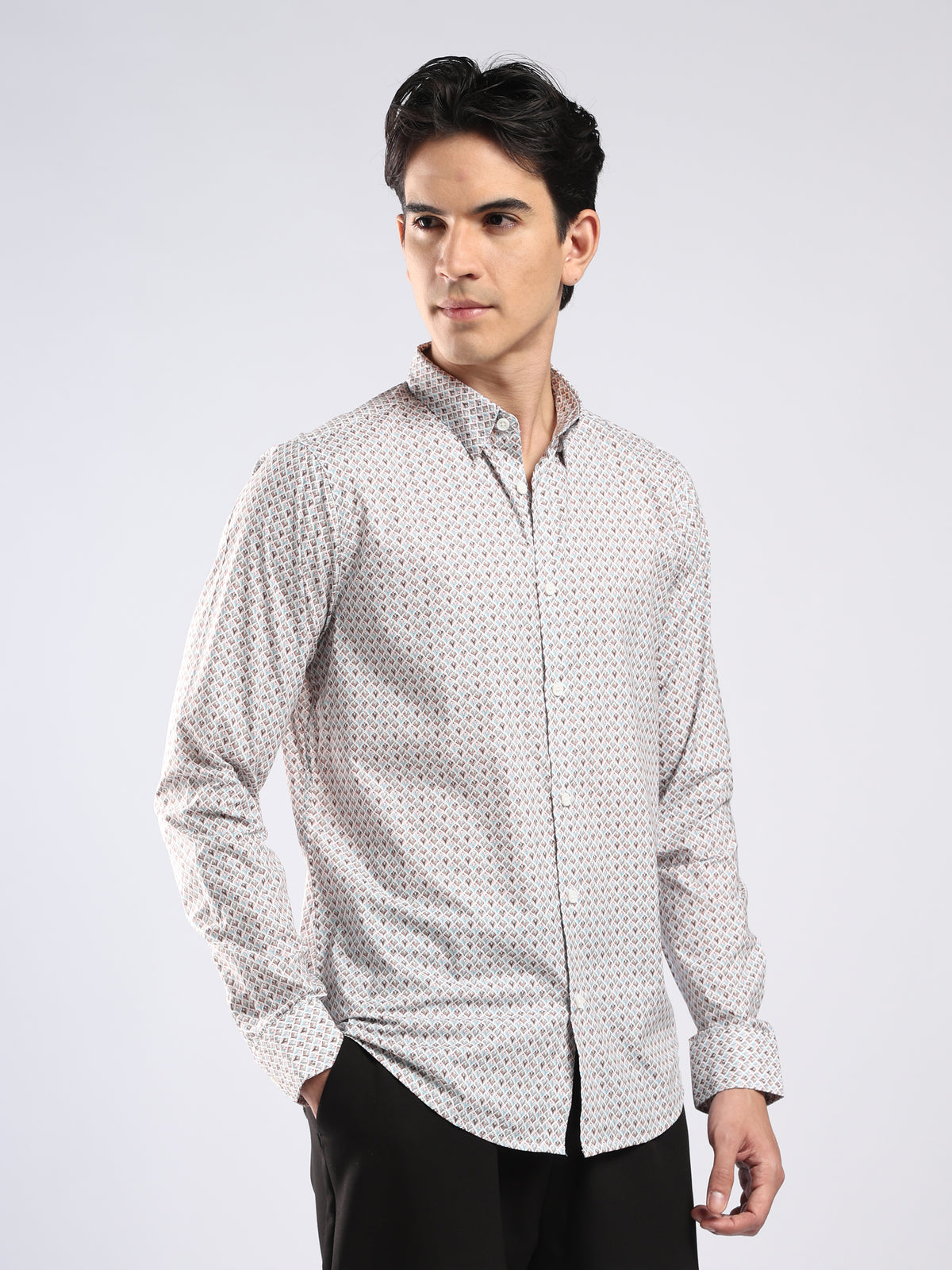 Auvomo - Digital Printed Shirt - Teal Blue