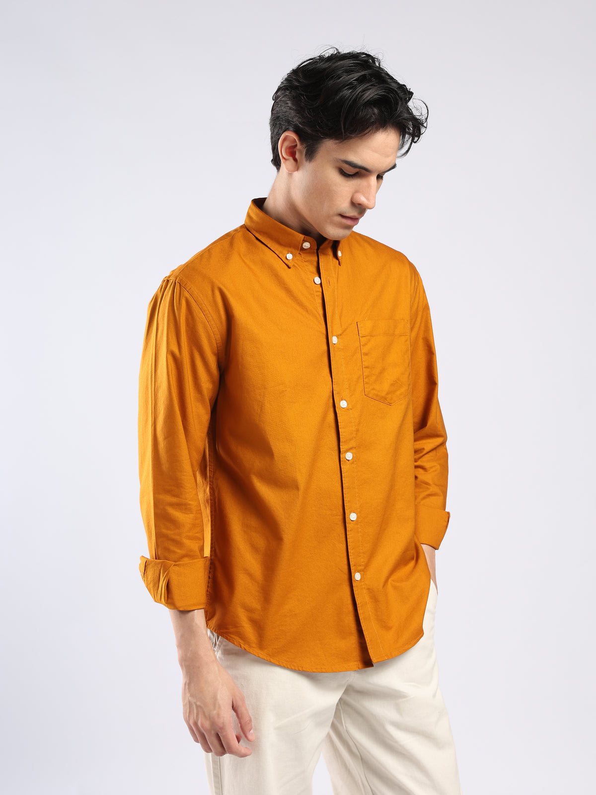 Tava -  Relaxed Fit Oxford Shirt  - Orange