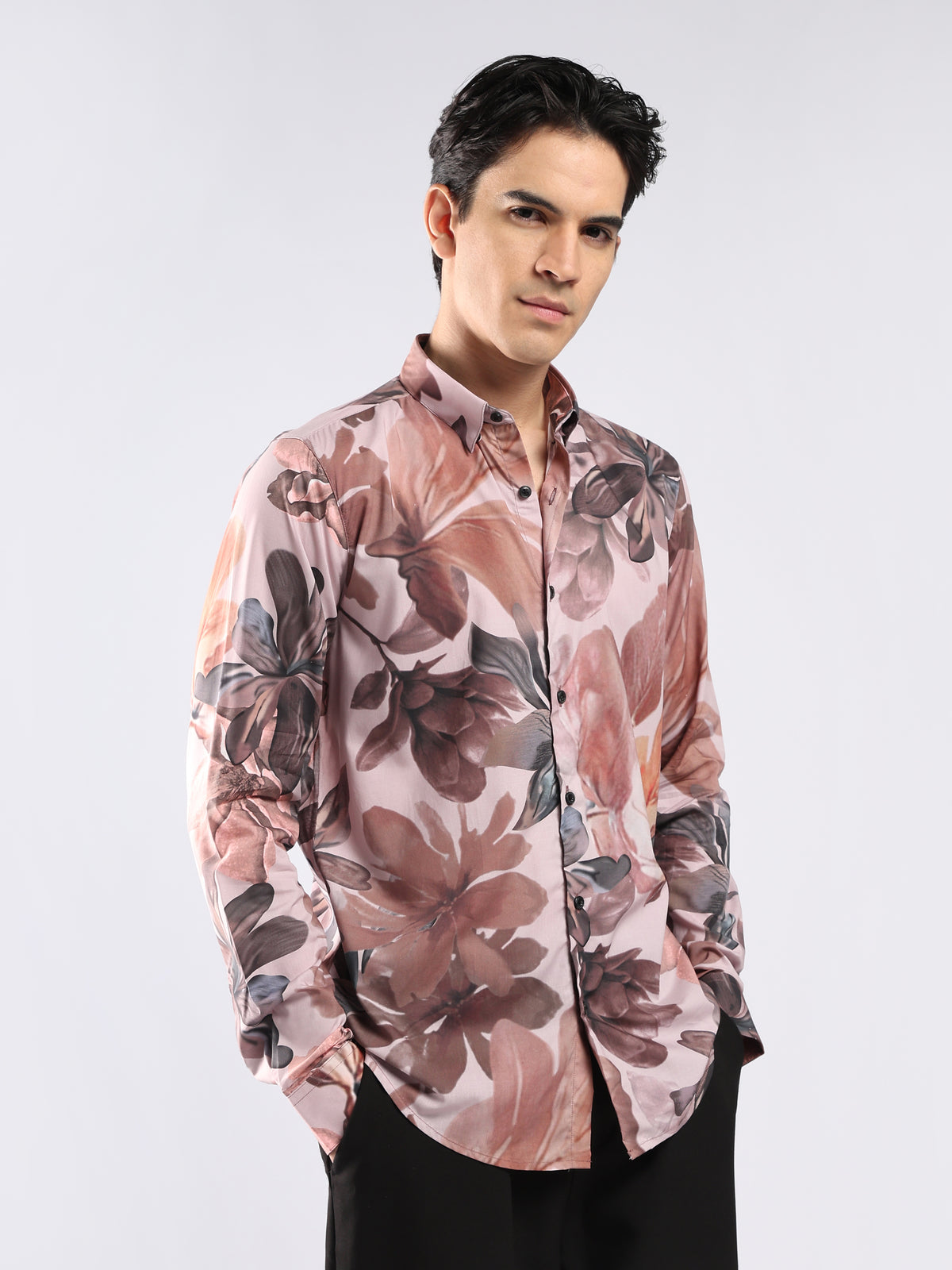 Auvomo - Digital Printed Shirt - Light Mauve