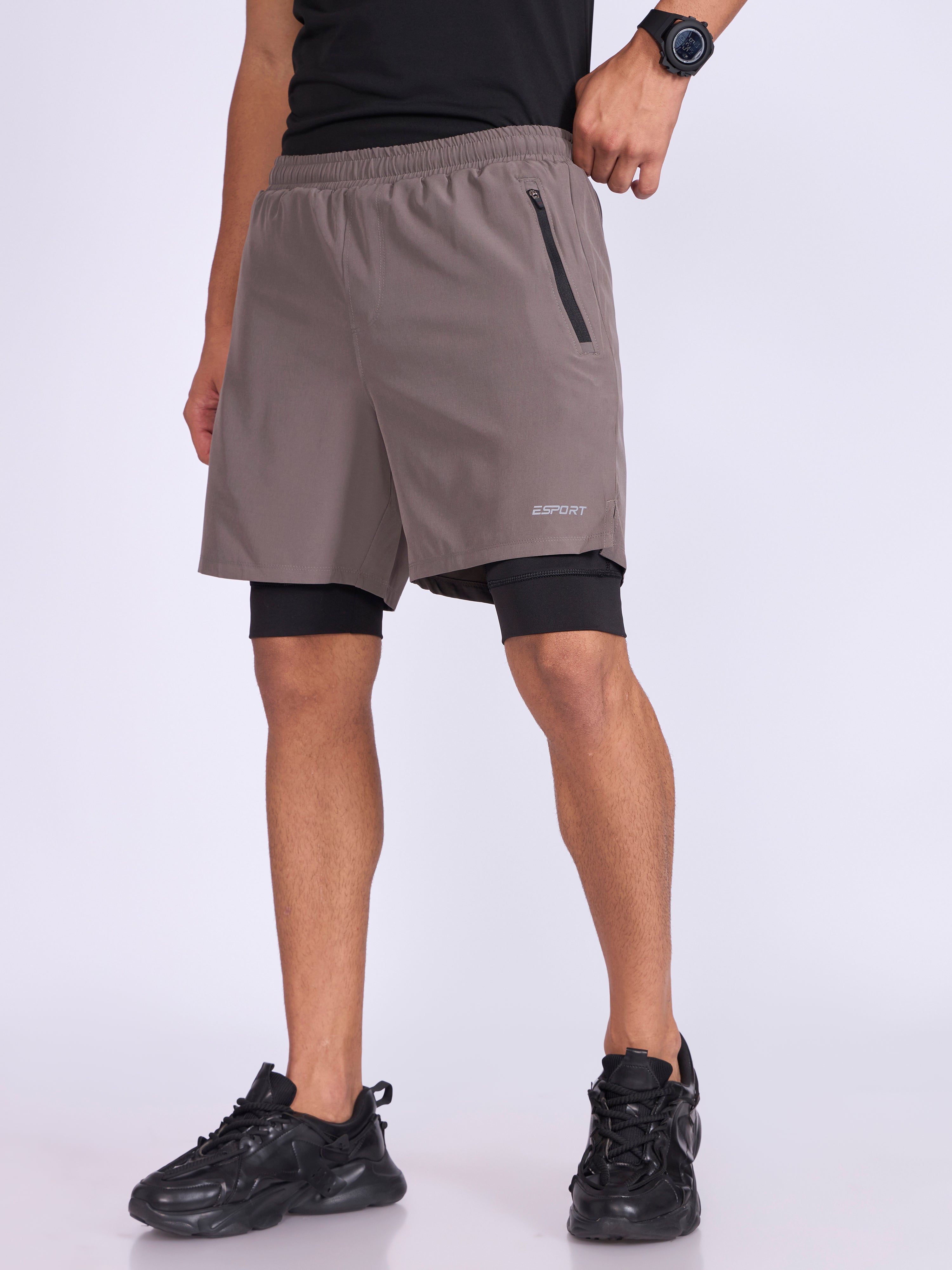 Jessamy - 2-in-1 Gym Shorts with Phone Pocket - Amber