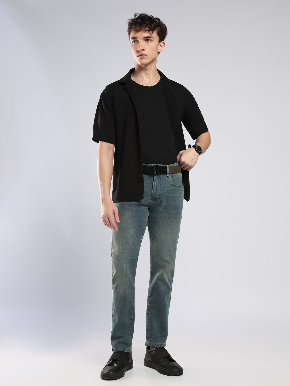 Velocity - Skinny Fit Jeans - Green-Tinted Blue