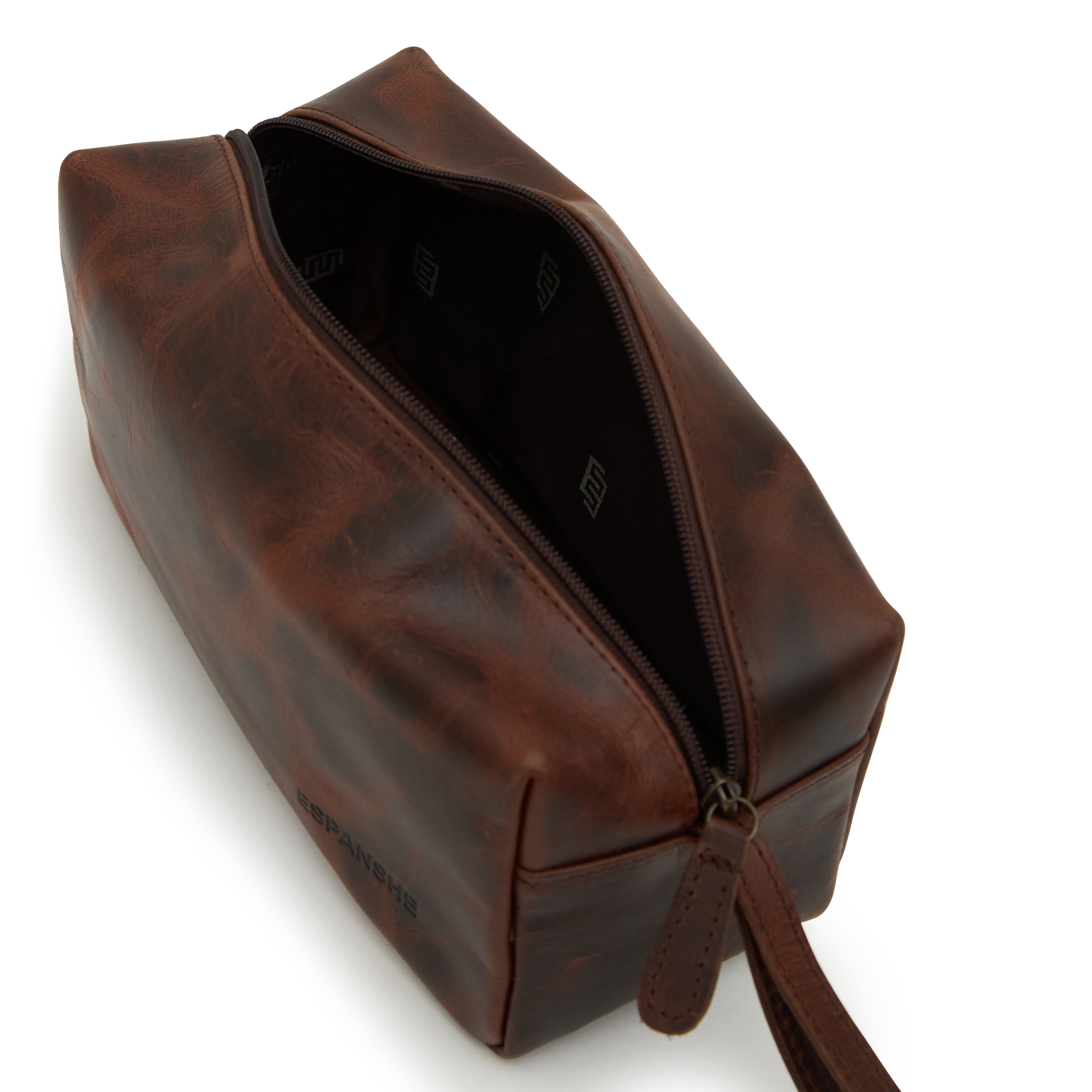 Godfrey - Basic Cosmetic Leather Bag - Brown