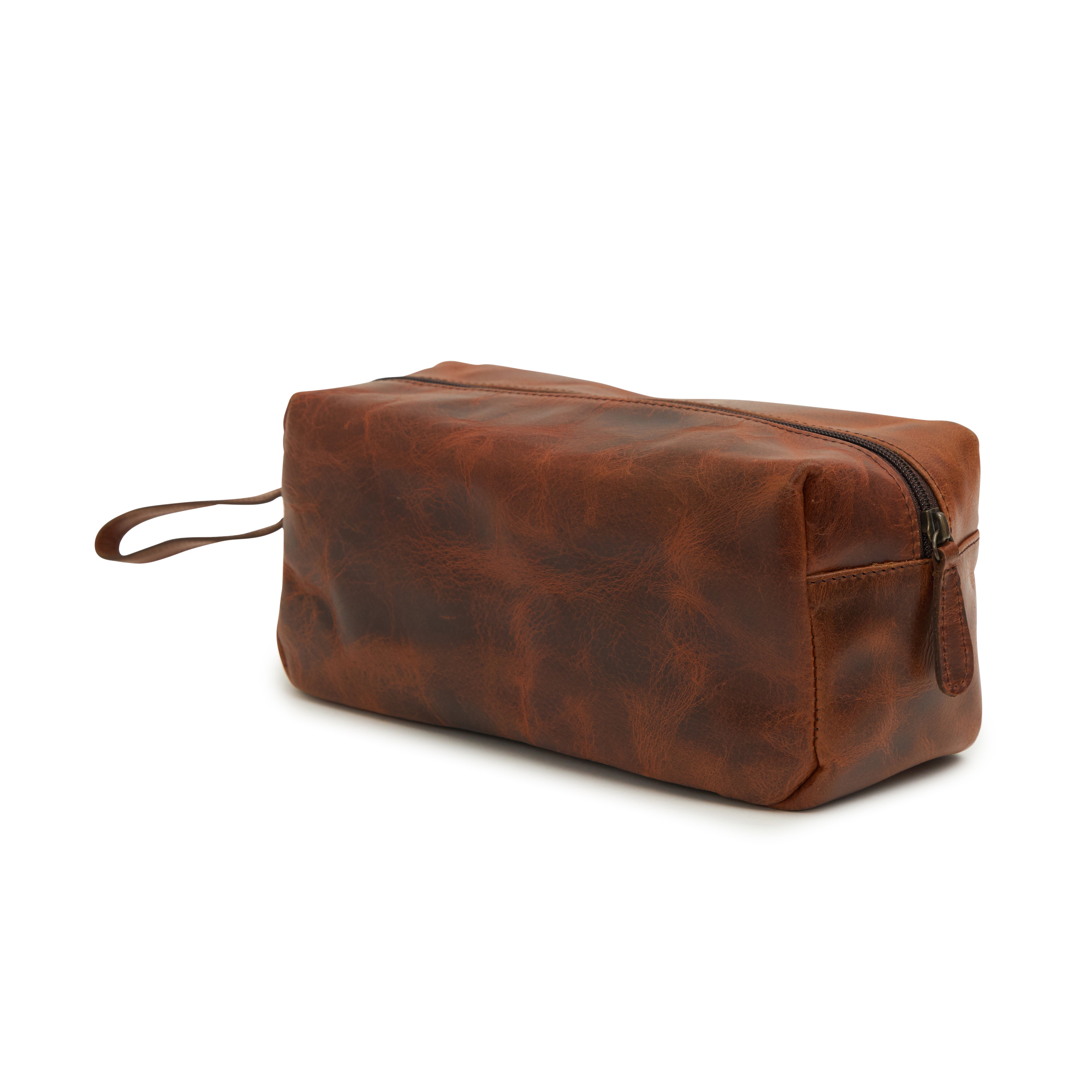 Godfrey - Basic Cosmetic Leather Bag - Tan