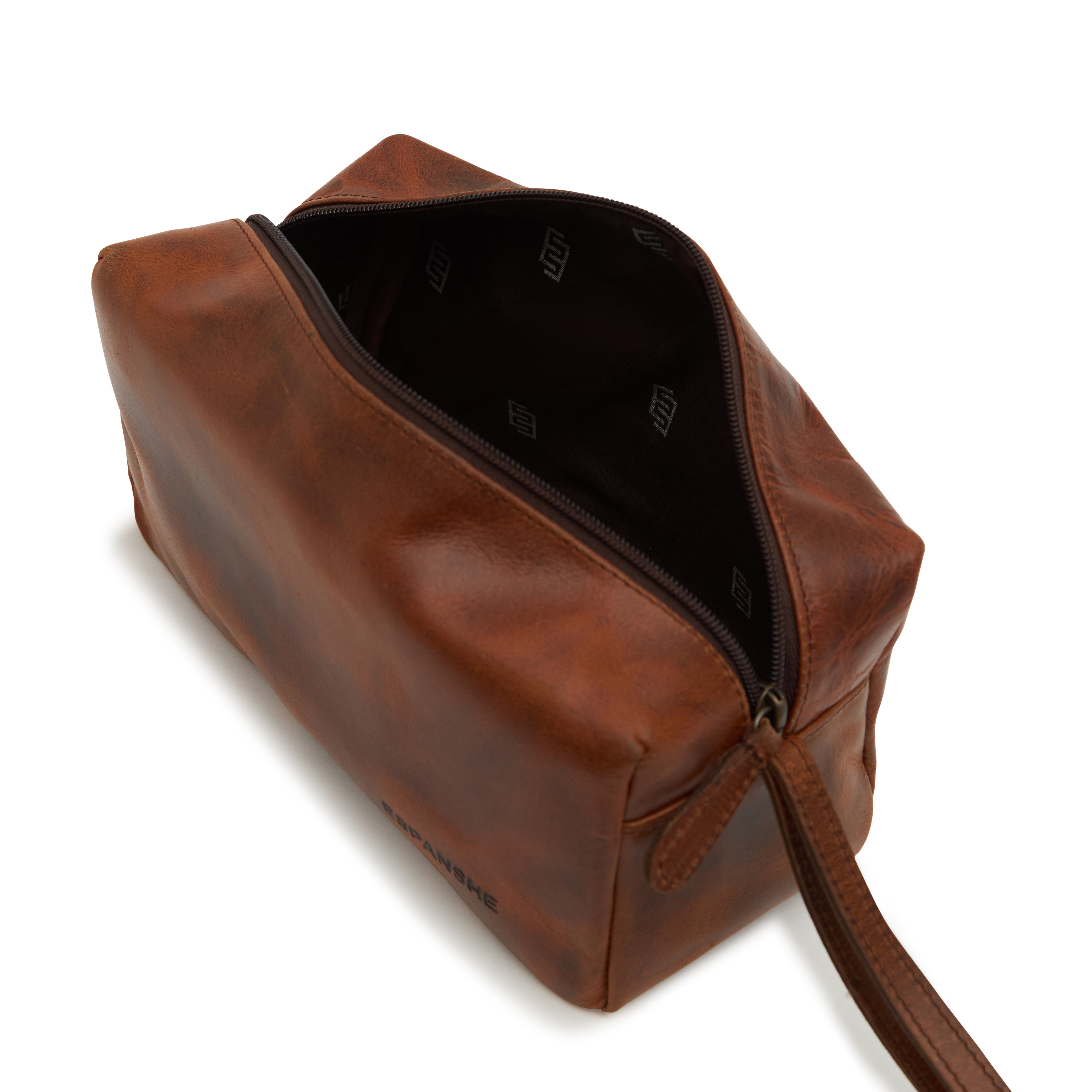 Godfrey - Basic Cosmetic Leather Bag - Tan
