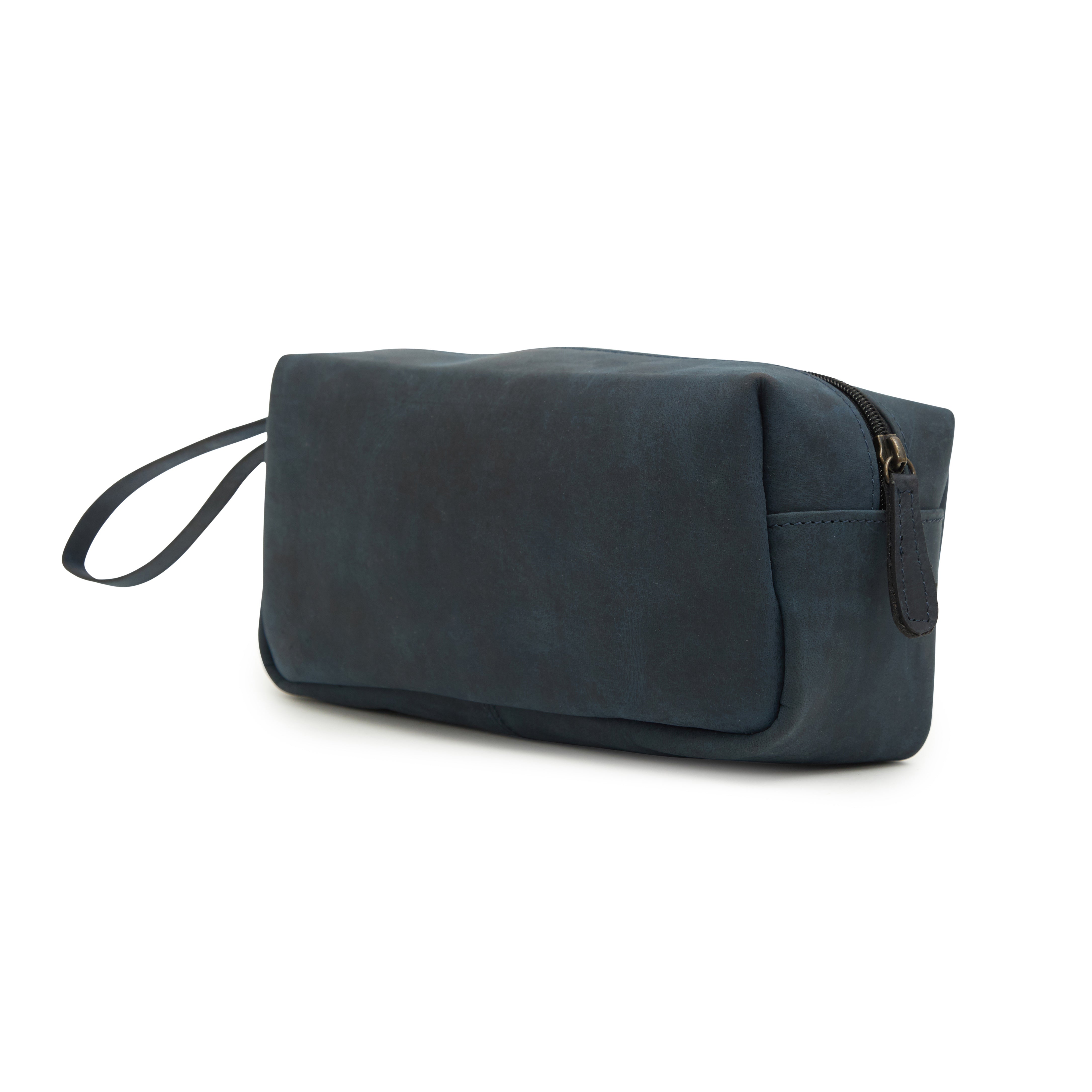 Godfrey - Basic Cosmetic Leather Bag - Blue