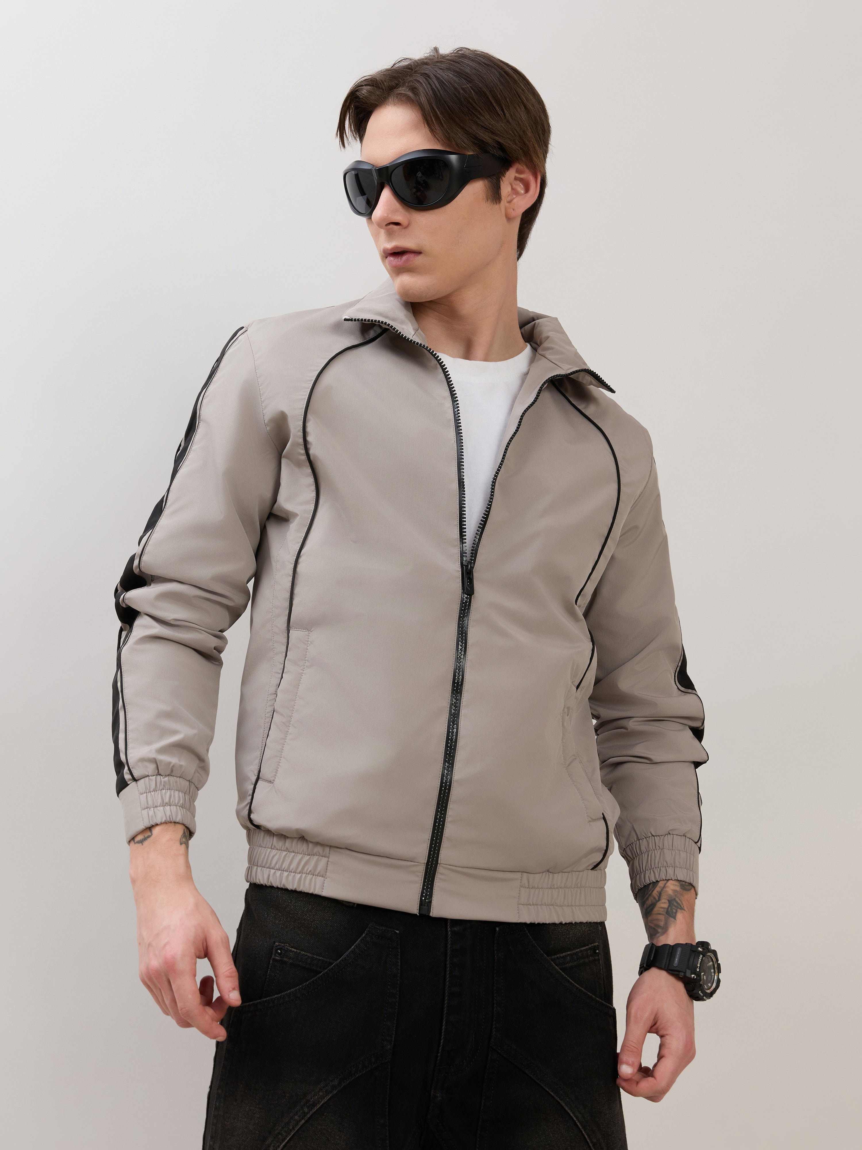 Mystic - Regular Track Jacket - Stone