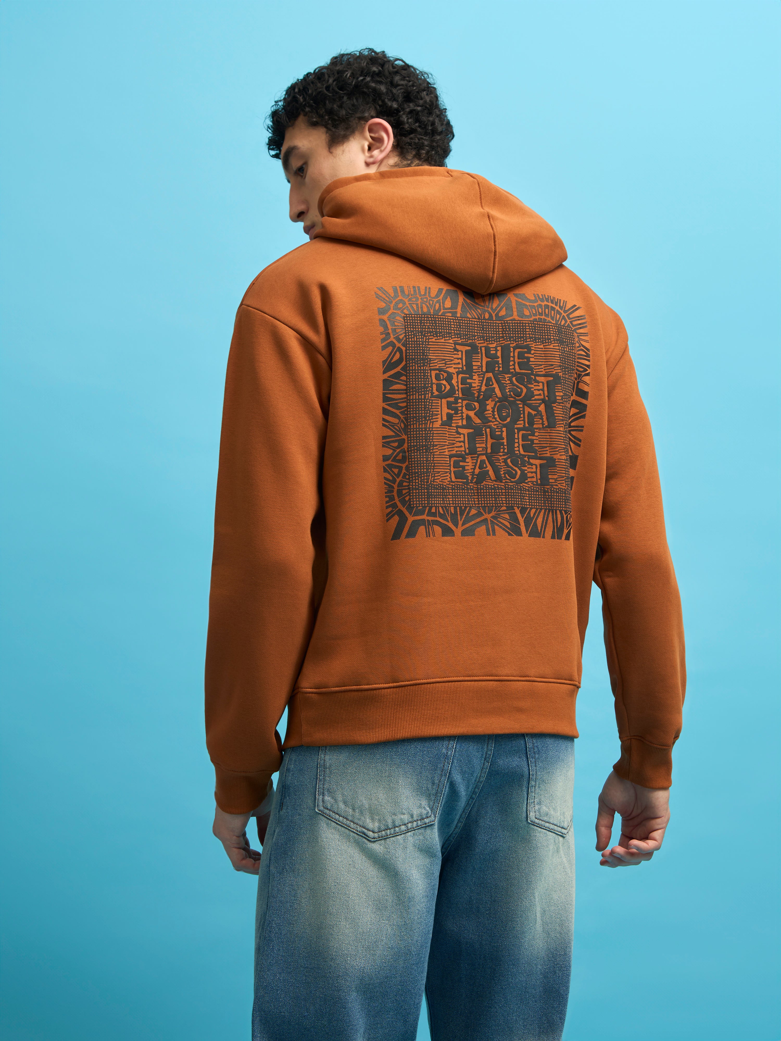 Beast - Printed Hoodie - Rust