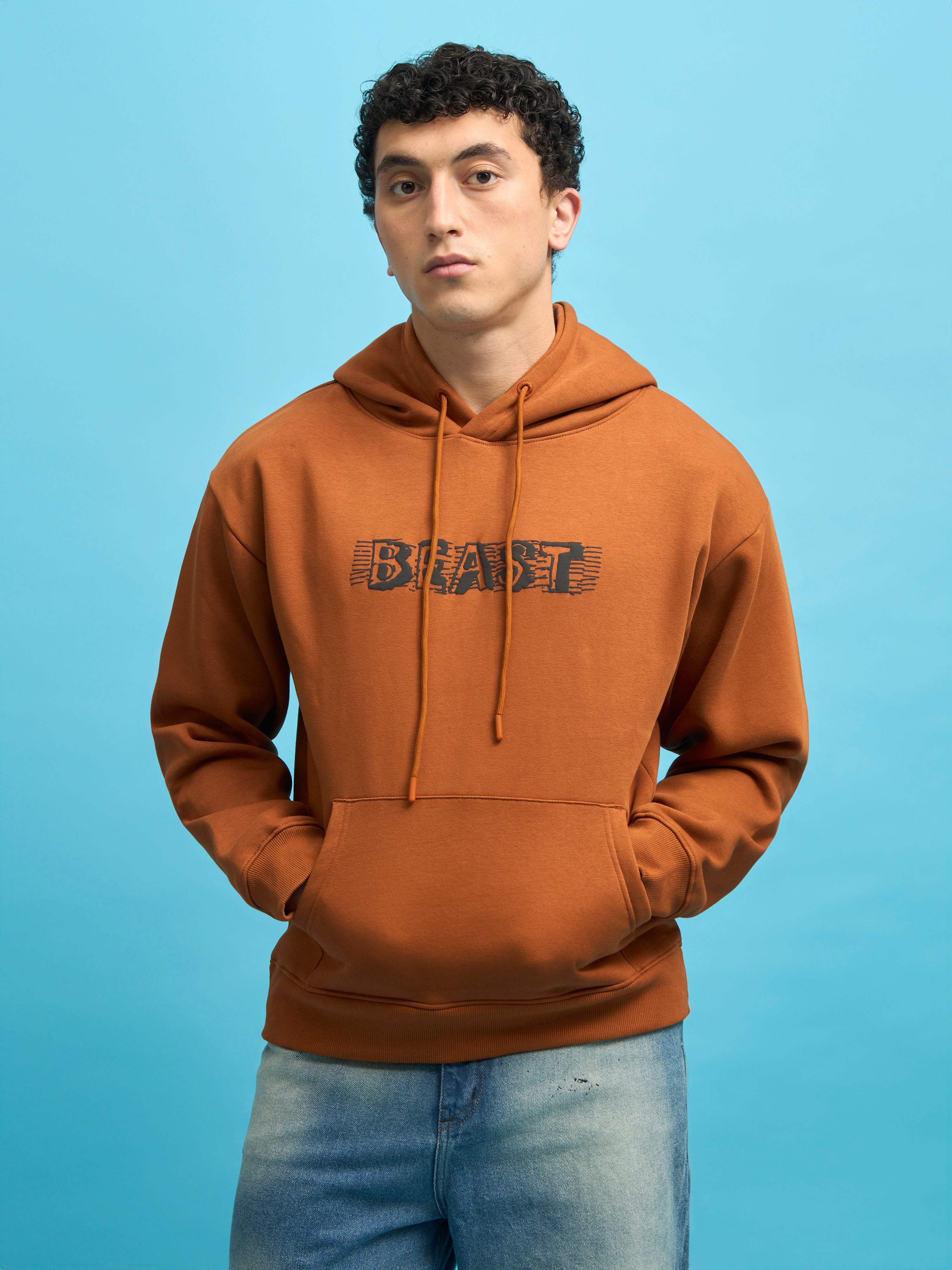 Beast - Printed Hoodie - Rust
